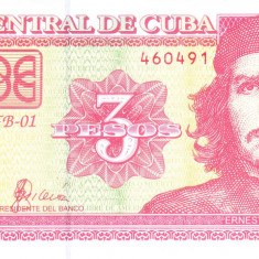 Bancnota Cuba 3 Pesos 2005 - P127b UNC