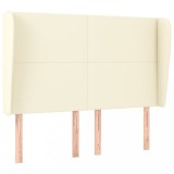 Cumpara ieftin Tablie de pat cu aripioare, crem, 147x23x118/128 cm, piele eco