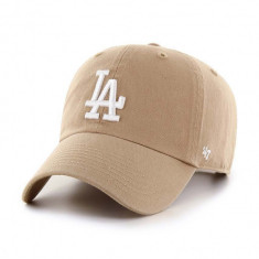 47brand șapcă de baseball din bumbac MLB Los Angeles Dodgers culoarea bej, cu imprimeu B-NLRGW12GWS-KHA