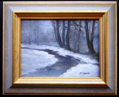 T.045 TABLOU ULEI PEISAJ IARNA 2 SEMNAT Franti&amp;scaron;ek M. Skula foto