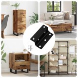 vidaXL Hinge 12 pcs Negru 38 x 17 x 60 mm Fier 864669