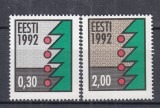 ESTONIA 1992 CRACIUN SERIE MNH, Nestampilat