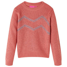 Pulover pentru copii tricotat, roz mediu, 116