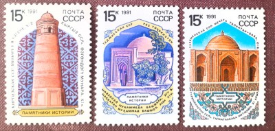 Rusia 1991 arhitectura moschee serie 3v. mnh foto