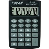 Calculator negru de buzunar, 8 digits, REBELL