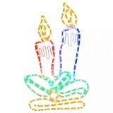 Cumpara ieftin Figurina lumanari de Craciun, 144 LED-uri, 70x42 cm