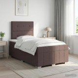 Cumpara ieftin Pat boxspring cu saltea Maro inchis 120 x 190 cm Tesatura