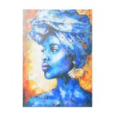 Tablou decorativ femeie africana cu turban 70 cm
