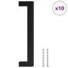 Manere de dulap, 10 buc., negru, 160 mm, otel inoxidabil
