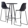 VidaXL Set mobilier de bar, 3 piese, negru, plastic 279714