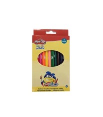 Set Creioane Colorate Jumbo Play-Doh , 12 Bucati Triunghiulare pentru Manute Mici
