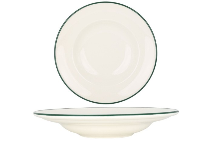 Rinart Farfurie cu paste - Green Edge - Por&Aring;&pound;elan - 27 cm (400cc) - set de 2