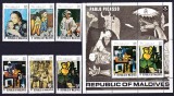 DB1 Pictura Comemorare Picasso 1974 Maldive 6 v. + SS MNH