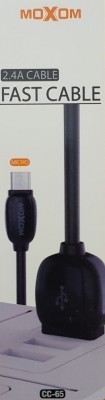 Cablu de date si incarcare USB Micro 2,4 A negru, model cc65 - Moxom foto