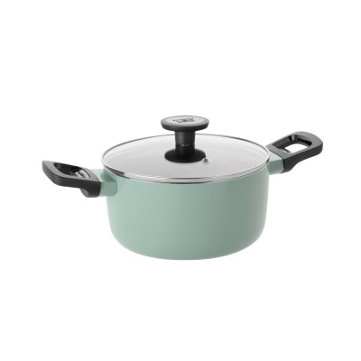 Cratita BergHOFF Sage, 20 cm, 2.9L, capac, Aluminiu, Sticla, Verde HighLine Cooking foto
