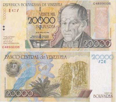 2004 (25 V), 20,000 Bol&amp;iacute;vares (P-86c) - Venezuela - stare UNC foto