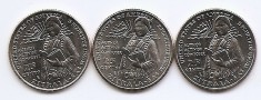 Statele Unite (SUA) Set 3 monede - 25 centi 2024 D+P+S - (Femei: Zitkala Sa; mintmark: D+P+S KM-792 UNC !!!