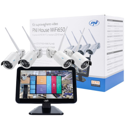 Resigilat : Kit supraveghere video PNI House WiFi650 - 4 camere Full HD Wi-Fi P2P foto