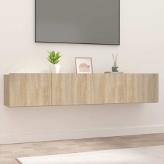 Comode TV, 2 buc., stejar sonoma, 80x30x30 cm, lemn compozit