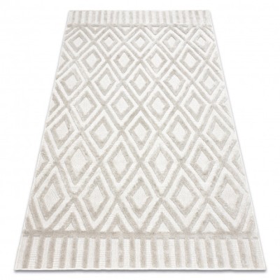 Covor SANTO SISAL 58377 caro, geometric, zigzag bej, 140x190 cm foto