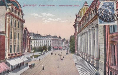 BUCURESTI CALEA VICTORIEI GRAND HOTEL CIRCULATA 1924 TCV . foto