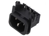 Conector Alimentare AC 10A 250V THT IEC 60320