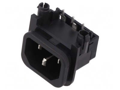 Conector Alimentare AC 10A 250V THT IEC 60320 foto