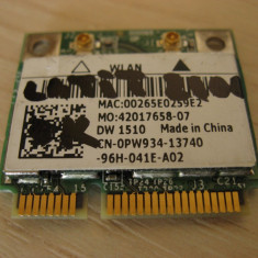 Placa wireless laptop Dell Latitude 2100, DW1510, 0PW934, Broadcom BCM94322HM8L