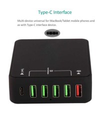 Incarcator retea max. 8A 5x USB USB QC3.0 +USB TYPE C si power