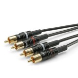 Cablu audio 2 x RCA la 2 x RCA T-T 1.5m, HBP-C2-0150, HICON