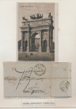 Italy 1846 Postal History Rare Postcard + Stampless Cover Milan to Lyon DG.023