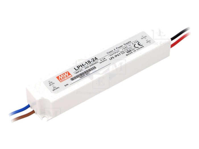 Alimentator LED 18W 24VDC IP67