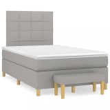 Cumpara ieftin Pat continental cu saltea, gri deschis, 120x200 cm, textil