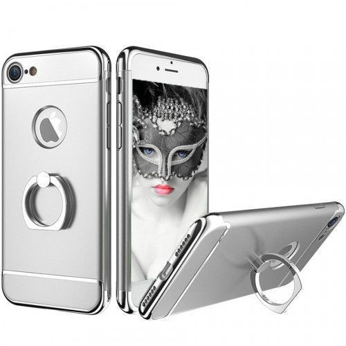 Carcasa Completa pentru Apple iPhone 6 Plus/6S Plus 3in1 Ultrasubtire Ring Silver+ Folie Sticla Securizata