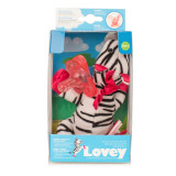 Jucarie Zebra Lovey + Suzeta din silicon roz, 1 bucata, Dr. Brown&#039;s