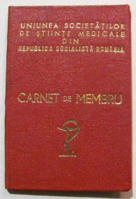 GE - &amp;quot;Carnet de Membru / Uniunea Societatilor de Stiinte Medicale din RSR&amp;quot; 1988 foto
