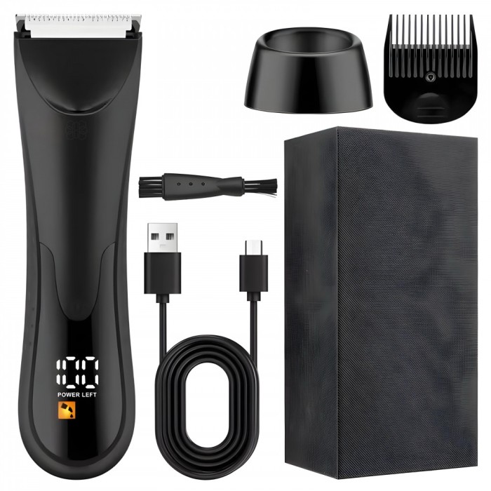 Trimmer cu lama ceramica si Lumina LED, HexaCut, Negru