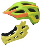 Casca bibiclete/trotinete PNY-49 FULLFACE verde/portocaliu/galben MAT marime L (... Cod:U142