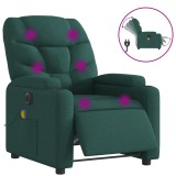 Cumpara ieftin Fotoliu electric de masaj rabatabil, verde inchis, textil