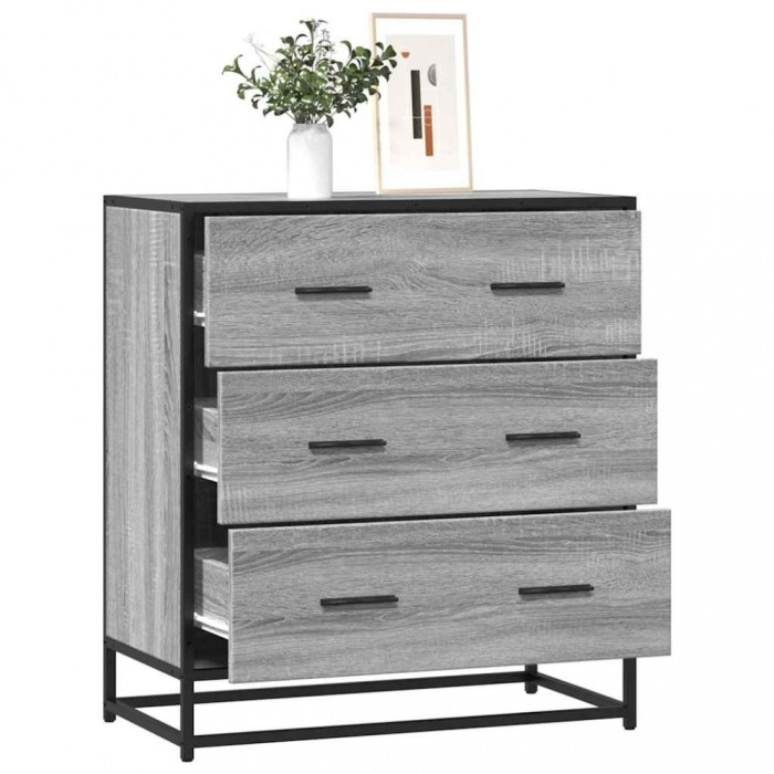 Gossi dulap, gri sonoma, 68x35x76 cm, lemn prelucrat si metal