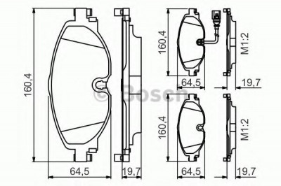 Set placute frana,frana disc AUDI A3 (8V1) (2012 - 2016) BOSCH 0 986 495 347 foto