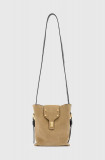 Cumpara ieftin AllSaints geanta de mana din piele intoarsa MIRO CROSSBODY culoarea bej, W073XA