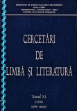 Cercetari de limba si literatura, tomul XI, 2000 - 2000 (AD238)