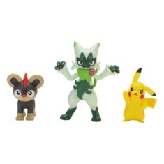Pokemon First Partner Battle Set 3 figurine Litleo, Pikachu &amp; Floragato