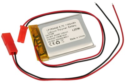 Accu.ind.42x34X7.5mm 3.7V 1.15Ah Li-Po LP783442/CL foto