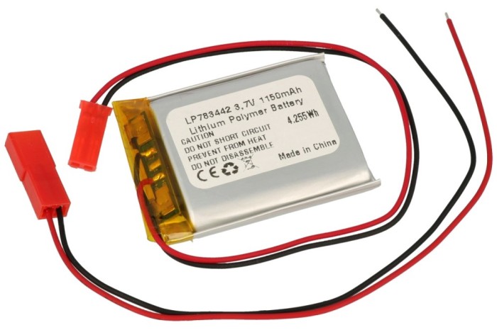Accu.ind.42x34X7.5mm 3.7V 1.15Ah Li-Po LP783442/CL