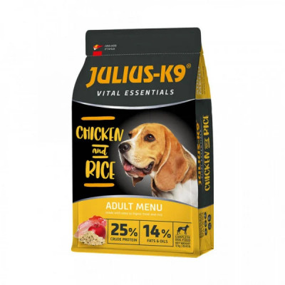 Julius K9 Adult Vital Essentials - Hrana uscata super-premium - Pasari de curte si Orez - 3kg foto