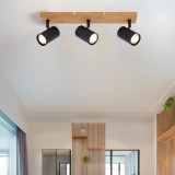 Cumpara ieftin Spot Industrial Klausen Zinnia PL3 3xGU10 Negru Natur, Corp Iluminat Modern Orientabil 12x49x6 cm, Ideal Living Bucatarie, Design Metalic Elegant