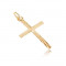Pandantiv din aur de 14K - cruce latină mare, raze canelate
