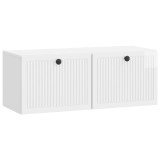 vidaXL Oglindă TV montată pe perete Alb foarte lucios Lemn prelucrat 898039